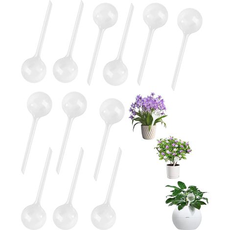 12 Pcs Automatic Watering Globes for Plants, Clear Plastic Automatic Watering Globes 13 x 5 cm, Self-Watering Device for Indoor and Outdoor (1/5)