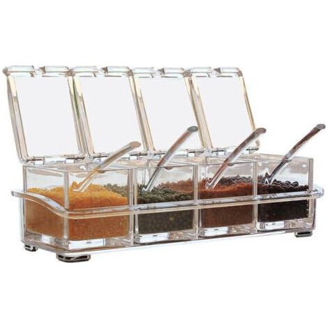 BUNTHAUS Boîte à épices 4 en 1 – ensemble de rangement – cuisine (1/5)