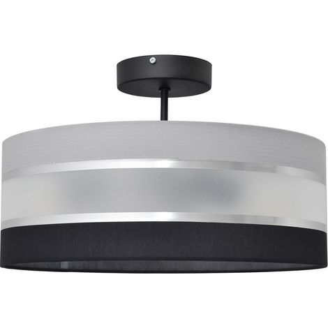 Helam HELEN Plafonnier Cylindrique Gris, Argent, Noir 40cm