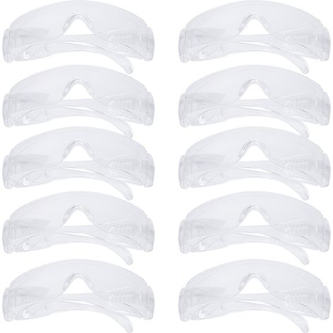 Lot de 10 lunettes de sécurité transparentes, respirantes, anti-buée et anti-salive (1/5)