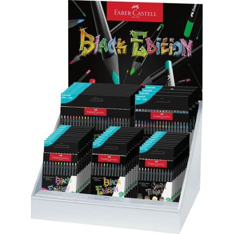 EXPOSITOR LAPIZ FABER GAMA BLACK EDITION 44 ESTUCHES