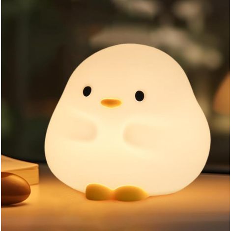 Veilleuse canard mignonne pour enfants - Lampe souple en silicone, 2 niveaux de luminosité - Idéale pour les chambres et la décoration de chambre d'enfant - Cadeau unique pour garçons, filles et femme