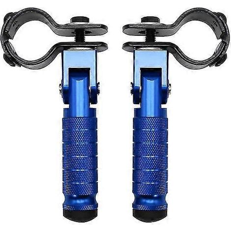 CNC-gefräste Aluminium-Motorradpedale, 8 mm, universell, klappbar, Fußraste für Motorräder, Mopeds, Karts, Roller – Blau (1/5)
