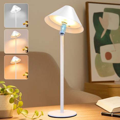 ROSNEK Lampe de table LED sans fil rechargeable 4000mAh orientable 360° dimmable 3 couleurs Blanc (1/5)