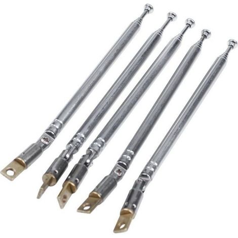 Antenne Télescopique - 32 Cm - 5 Sections - Pour Radio Am/Fm - Lot De 5 (1/4)