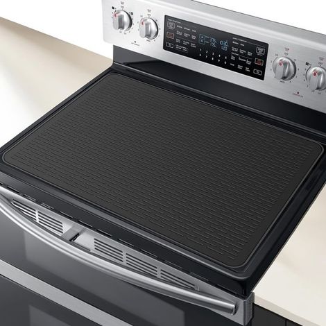 BelleRise - Tapis en silicone pour cuisinière, mesurant 28 x 20 pouces, conçu spécifiquement pour les cuisinières électriques. (1/5)