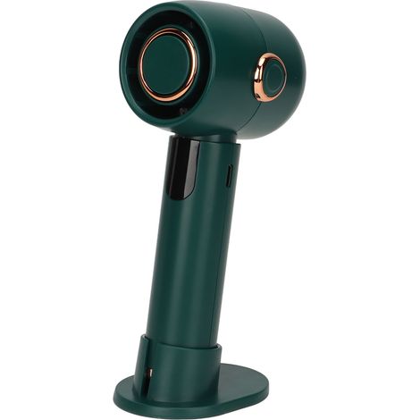 Mini ventilateur portable sans pales, affichage numérique, turbine silencieuse, USB rechargeable, vert, pour bureau et déplacement (1/5)