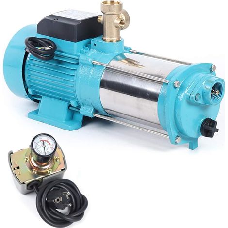 Senderpick – Pompe centrifuge 1300 W – Débit 6000 l/h – Pression max 9,8 bar – Hauteur d'aspiration 8 m – Manomètre et pressostat inclus (1/5)