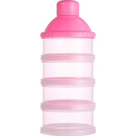 Réservoir de stockage de lait en poudre pour bébé portable à 4 couches (rose) (1/2)