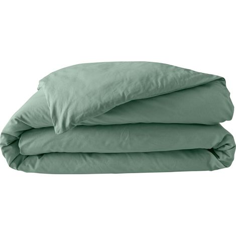 Housse de Couette 260 x 240 cm Percaline Tilleul 100% Percale de Coton (1/5)