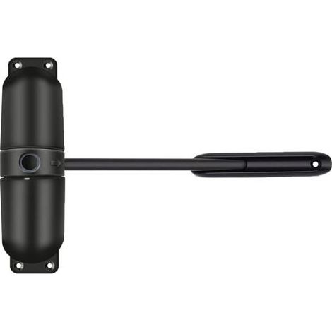 Ferme-porte en acier massif Ressort de traction noir pour intérieur et extérieur Fermeture automatique À visser pour le jardin (1/5)