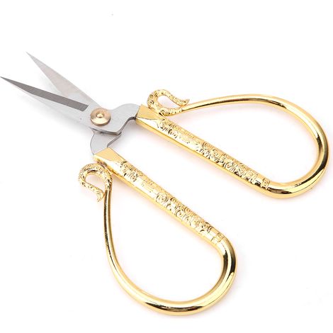 Kreuzstichschere aus Edelstahl, Vintage-Nähschere, Stickwerkzeug (Gold) (1/5)