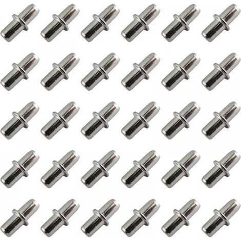 Lot de 40 support d'étagère 5 mm en nickel plaqué – Support d'étagère – Support de planche pour Meubles, Armoires,5 x 15mm (1/5)