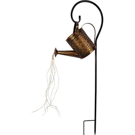 Bouilloire solaire douche lumière métal fer rétro jardin arrosoir lampe pour extérieur Patio pelouse cour décor (1/5)