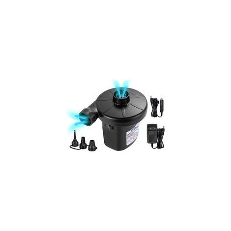 Pompe à air électrique 220 V / 12 V pour gonflage et dégonflage – Pompe multifonction pour bateaux pneumatiques, piscines gonflables, matelas, bouées et autres articles gonflables – Livrée avec 3 embo