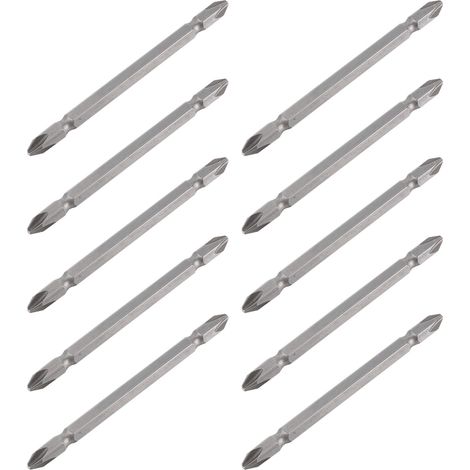 Set mit 10 doppelseitigen Phillips-Schraubendreherbits aus S2-Legierungsstahl, 100 mm Werkzeug (1/5)