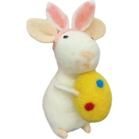 Felt Easter Mice Figurines 8cm Handmade Craft Animal Decor (1/5)