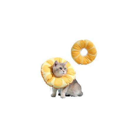 Collier de convalescence ajustable pour chat, doux et mignon, avec cône de protection pour le cou après une intervention chirurgicale, adapté aux chatons et aux petits chiens. Taille L. (1/5)