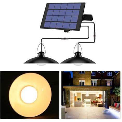 Solarbetriebene LED-Gartenleuchte mit Induktionssensor, wasserdicht, zweiflammig, warmweiß (1/4)