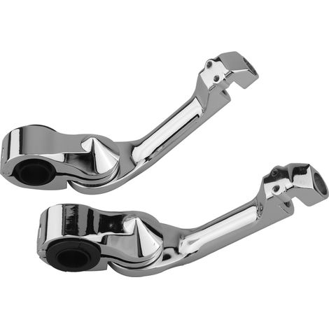 Supports de repose-pieds et protections moteur chromés longs inclinés pour Honda - Kit de montage pour barres de sécurité moto (1/5)