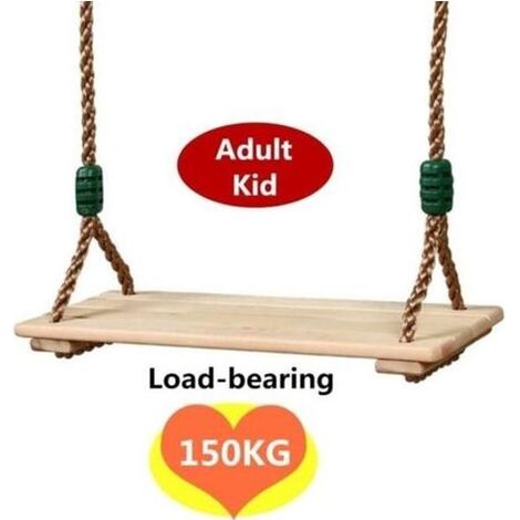 Hochwertige, idyllische, korrosionsbeständige Holzschaukel für Kinder und Erwachsene (1/5)