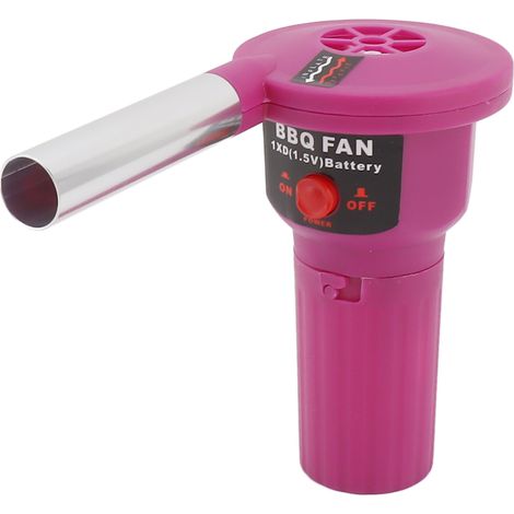 Ventilateur de barbecue portable à piles, souffleur d'air portatif pour barbecue, camping, pique-nique et grillades au charbon de bois FD312A 1,5 V violet (1/5)
