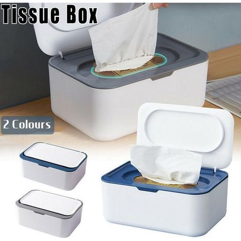 Aufbewahrungsbox für Masken, Taschentuchbox, Feuchttuchspender, Organizer, Deckel, grauer Spender (1/5)