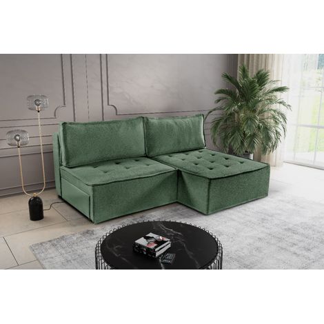 Bohoo Mini modernes Ecksofa mit Schlaffunktion Hellgrün Rechts (1/5)
