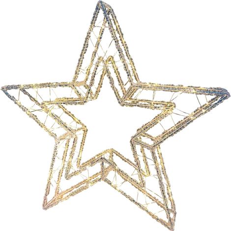 TrendLine LED Stern Acryl warmweiß batteriebetrieben 60 x 57 cm 200 LED