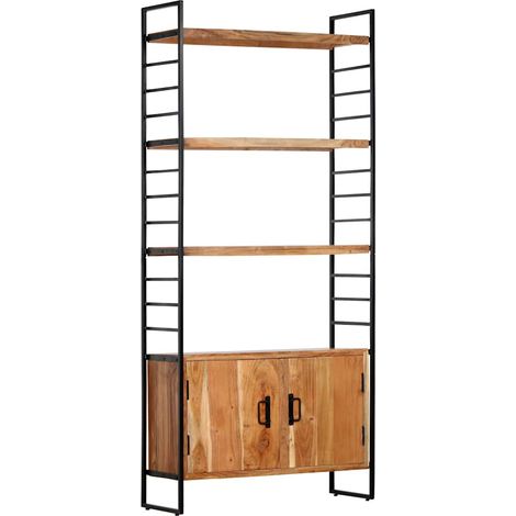 vidaXL Estantería de 4 niveles madera maciza de acacia 80x30x180 cm (1/3)