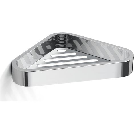 Portaoggetti angolare per doccia da muro in ottone, acciaio inox AISI 304 e Cromall 3283 Gedy serie OUTLINE Cromato (1/6)
