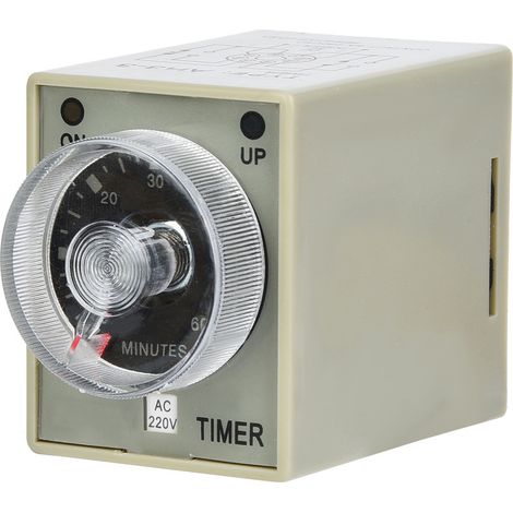 Relais temporisé électronique AH3-3, temporisateur à déclenchement réglable, 8 broches, 60 min (220 V)