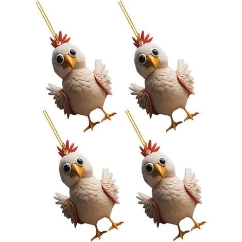 Hängedekoration Kreative Hühnerfiguren Acryl 4 Stück