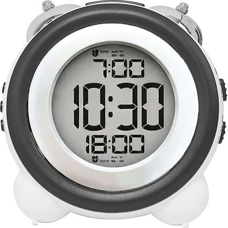 Réveil numérique avec double alarme veilleuse et snooze - Pour chambre à coucher, bureau et salon (1/5)