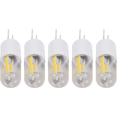 Ampoule LED à filament COB G4 AC/DC12V 1,5W, forme ronde, neuve (5 pièces, blanc froid) (1/4)