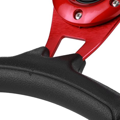 Universelles 320-mm-Lenkrad aus echtem PVC-Leder, modifiziertes Sportlenkrad mit Hupenknopf (1/5)