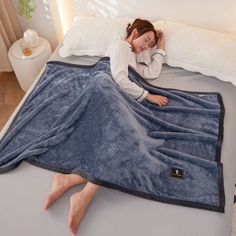 Couverture Jetable - Microfibre - 100 x 150 cm - Bleu Marine - Pour Canapé Lit Ou Extérieur - 1 Pièce (1/5)