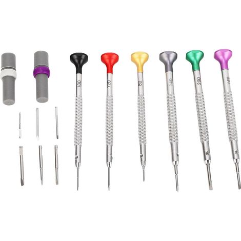 Mini-Schraubendreher-Set für Uhrenreparaturen, professionelles Werkzeug, rutschfeste Stabilisatoren für den Heimgebrauch mit Aufbewahrungsbox aus Edelstahl, 6-teilig (1/5)