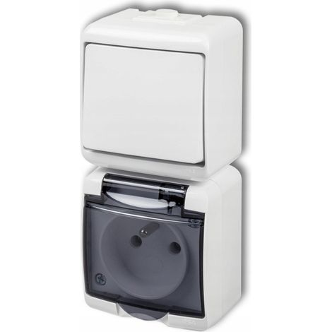 Schalter Karlik wghp-1d mit hermetischer Steckdose IP54 (1/2)