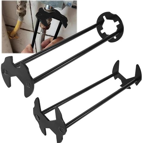 2 Sets of Tap Wrench, High Quality Metal Adjustable Wrench, 7 Common Nuts Key Tap for Various Taps and Hoses (2) (1/5)