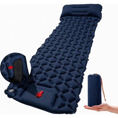 Matelas Gonflable 1 Place Matelas de Plage pour Camping avec Pompe à Pied haut de gamme top vente top vente (1/5)