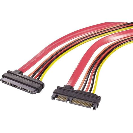 disque dur, alimentation Rallonge [1x SATA mâle 7+15 pôles - 1x SATA femelle 7+15 pôles] 0.20 m rouge, orange, noir, jaune W252011 (1/2)