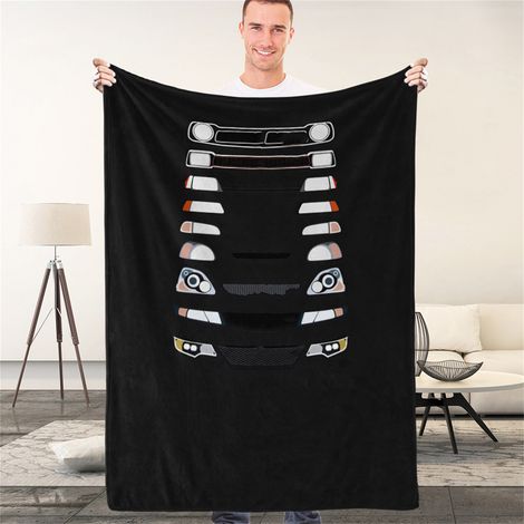 Couverture Imprimée Logo Voiture Polyester Confortable Impression Nette Toutes Saisons pour Dormir Lire Activités Extérieures 150x200cm