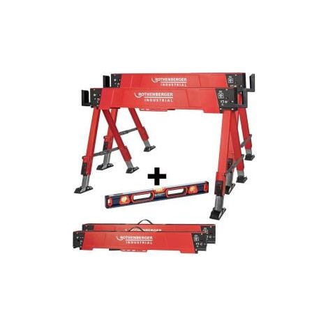 ROTHENBERGER Industrial DUO Falt Arbeitsbock + WS24 Premium Wasserwaage 60 cm - 1500005801 (1/5)