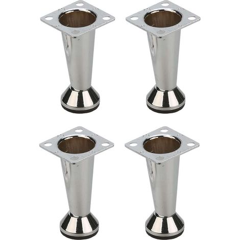 4x Pied de meuble ajustable ±7mm conique métal Meuble TV Réglable Canapé Buffet Armoire Table Lit Bureau Bricolage, 80mm finition chrome poli (1/3)
