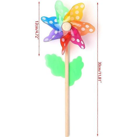Moulin à vent pour enfants, décoration de jardin, 7 feuilles colorées, girouette d'extérieur (1/4)