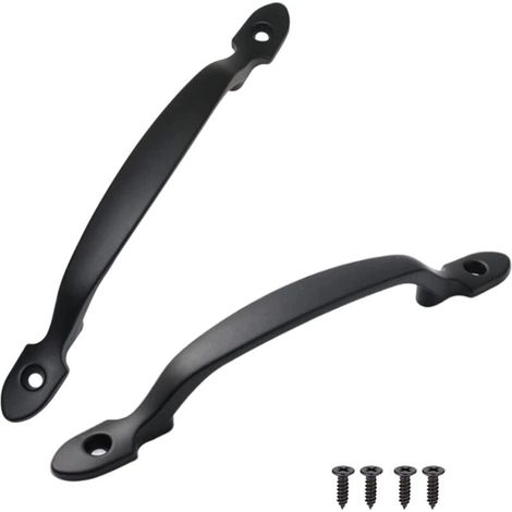 Lot de 2 poignées de meubles, poignées de penderie noires, poignées de porte de placard en alliage d'aluminium pour une utilisation pratique dans la cuisine et la salle de bain. (1/4)