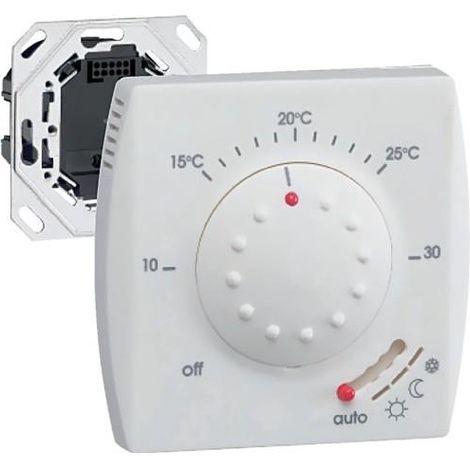 Hager – Thermostat semi-encastré FP – Gestion chauffage électrique – Programmation hebdomadaire – Compatible avec systèmes de chauffage central (1/4)