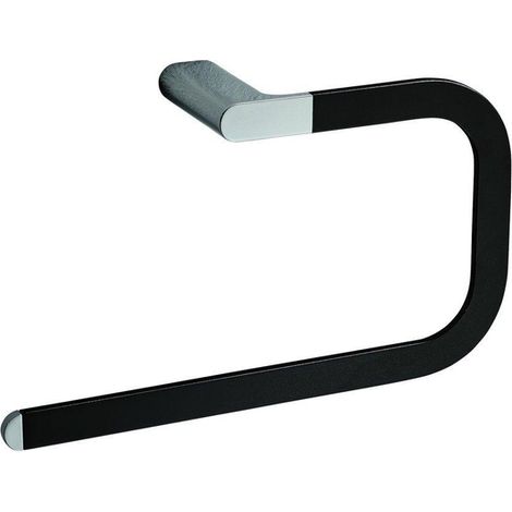 Nemo Stock Scura Anneau porte-serviette 28x16x8cm laiton chromé noir soft touch (1/2)