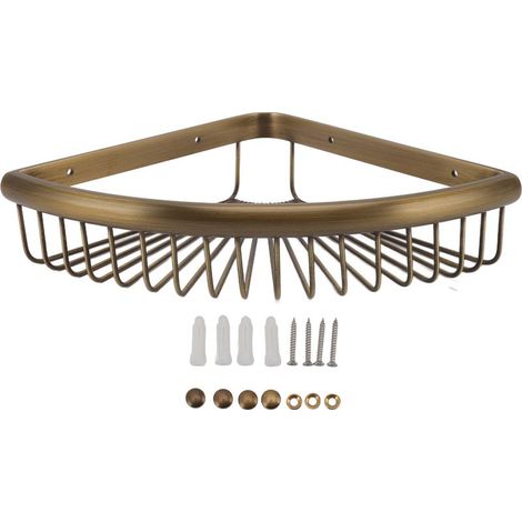 tagère de rangement triangulaire en laiton pour douche d'angle Vintage, étagère d'angle pour organisateur de salle de bains (1/5)